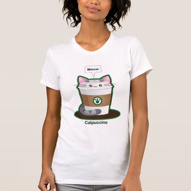Camiseta Café lindo del gato (Anverso)