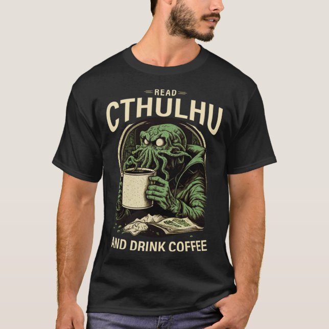 Camiseta Café Lindo Y Cthulhu (Anverso)