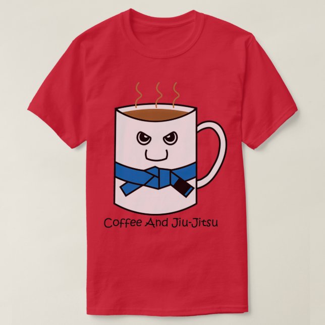 Camiseta Café lindo y el cinturón azul de Jiujitsu Mug (Diseño del anverso)