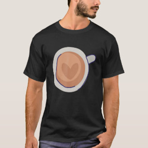 Camiseta Café Love Heart Coffee Cup Arte para Caffeine Love