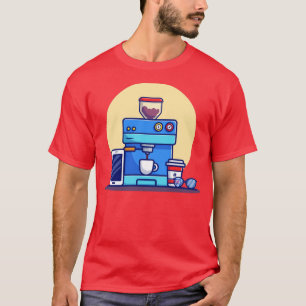 Camiseta Café Machine Pod Cup Mug Phone Y Eyeglasses