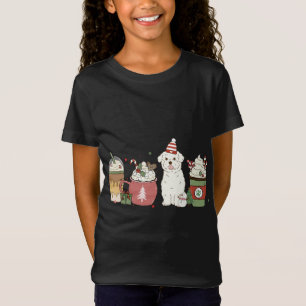 Camiseta Café maltés latte Navidades de invierno Perro Mamá