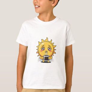 Camiseta Café Mañana Niños Sol Cansado