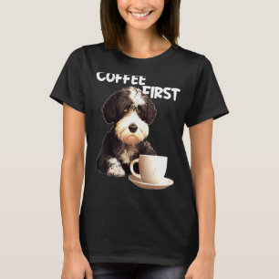Camiseta Café matutino de perro de agua de Portugal dice