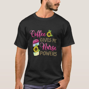 Camiseta Café Me Da Poderes De Enfermera Estampado De Leopa