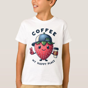 Camiseta Café: Mi lugar feliz - Fresa Guay