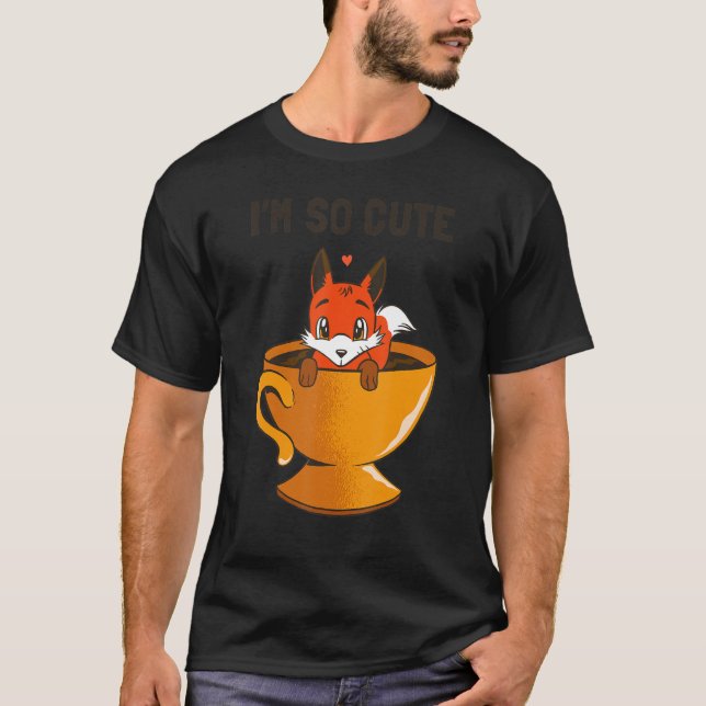 Camiseta Café Mug Heart Sweet Kinder Fox (Anverso)