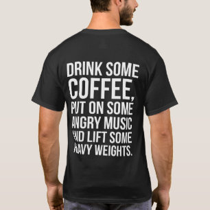 Camiseta Café, Música Enojada, Pesaje Pesado - Divertido en