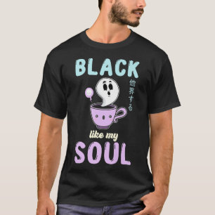Camiseta Café negro como mi Soul Skeleton Beber café