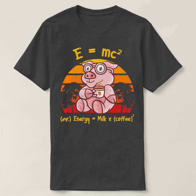Camiseta Café Nerd Math Math Fórmula Teacher Coffee Mug Pig (Diseño del anverso)