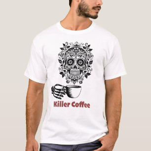 Camiseta Café para beber con alcohol de cráneo de azúcar