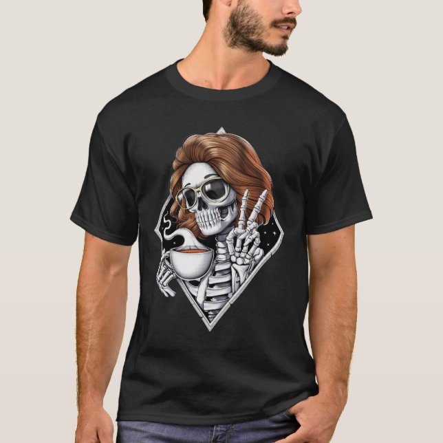 Camiseta Café para beber esqueleto (Anverso)