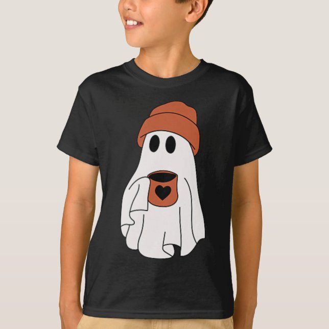 Camiseta Café para beber fantasma Funny Cofón de disfraces  (Anverso)