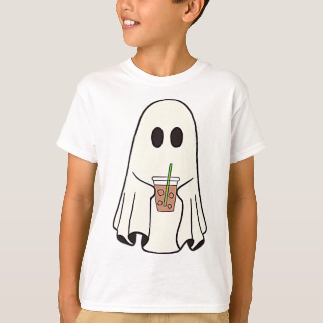 Camiseta Café para beber fantasma Funny Cofón de disfraces  (Anverso)