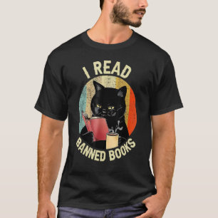 Camiseta Café para beber gato negro que leo libros prohibid