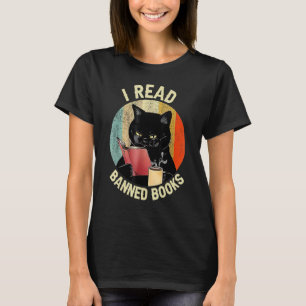 Camiseta Café para beber gato negro que leo libros prohibid