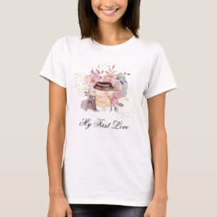 Camiseta *~* Café para ir a mis primeros Rosas de amor Lava