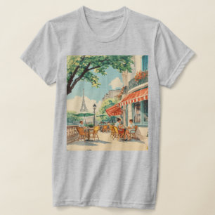 Camiseta Café parisino con vistas a Eiffel