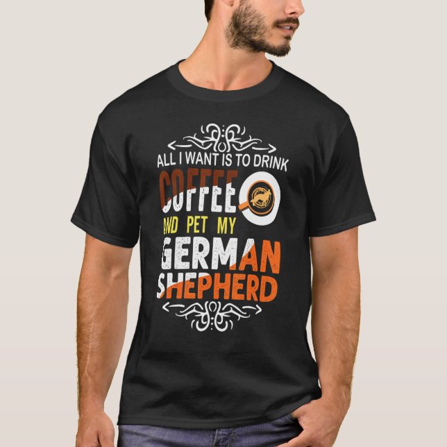 Camiseta Café Pastor Alemán (Anverso)