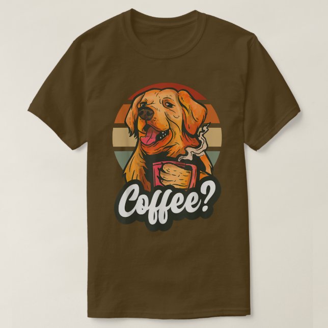 Camiseta Café Perro Café Café Café Perro con gafas de sol L (Diseño del anverso)