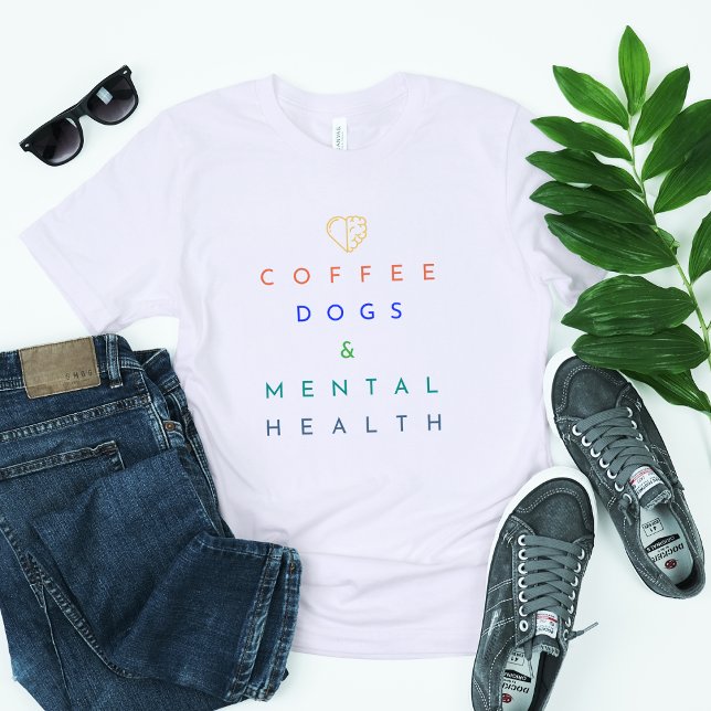 Camiseta Café, perros y salud mental: el trío perfecto (Subido por el creador)