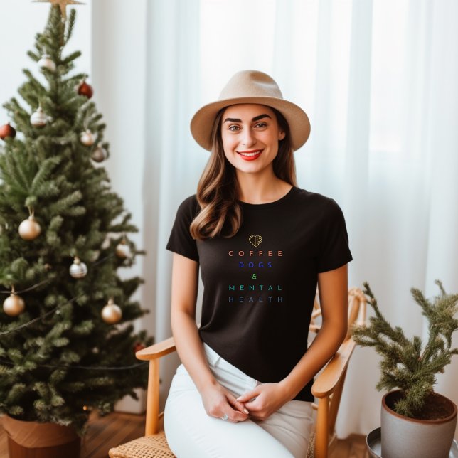 Camiseta Café, perros y salud mental: el trío perfecto (Subido por el creador)