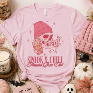 Camiseta Café Pink Skull Spook & Chill Haunted Brew Club