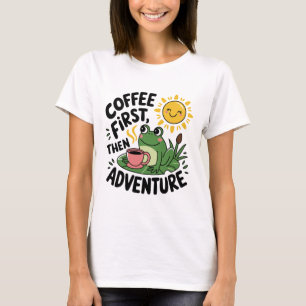 Camiseta Café primero y después Aventura - Esposa Divertida