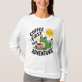 Camiseta Café primero y después Aventura - Esposa Divertida