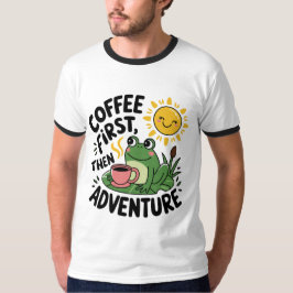 Camiseta Café primero y después Aventura - Esposa Divertida
