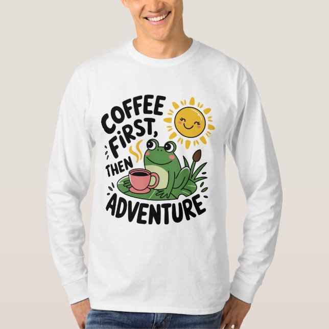 Camiseta Café primero y después Aventura - Esposa Divertida (Anverso)