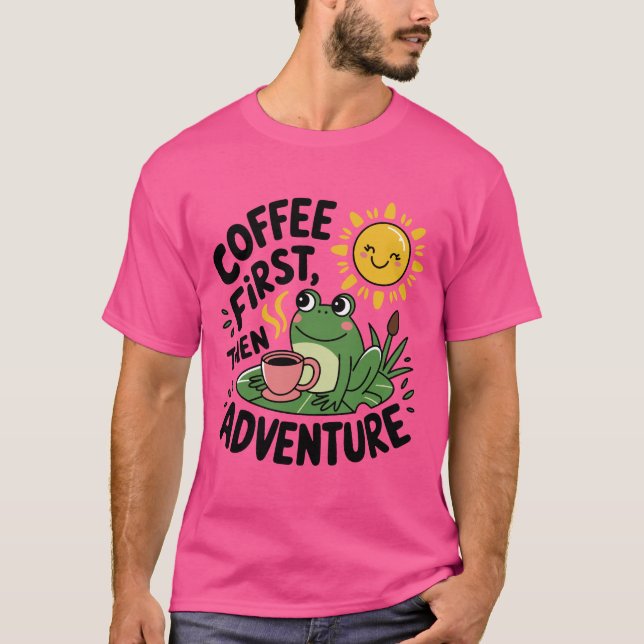 Camiseta Café primero y después Aventura - Esposa Divertida (Anverso)