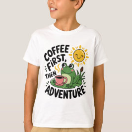 Camiseta Café primero y después Aventura - Esposa Divertida