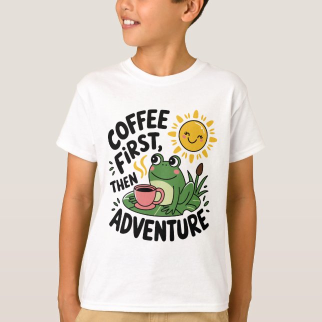 Camiseta Café primero y después Aventura - Esposa Divertida (Anverso)
