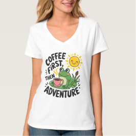 Camiseta Café primero y después Aventura - Esposa Divertida