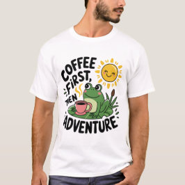 Camiseta Café primero y después Aventura - Esposa Divertida