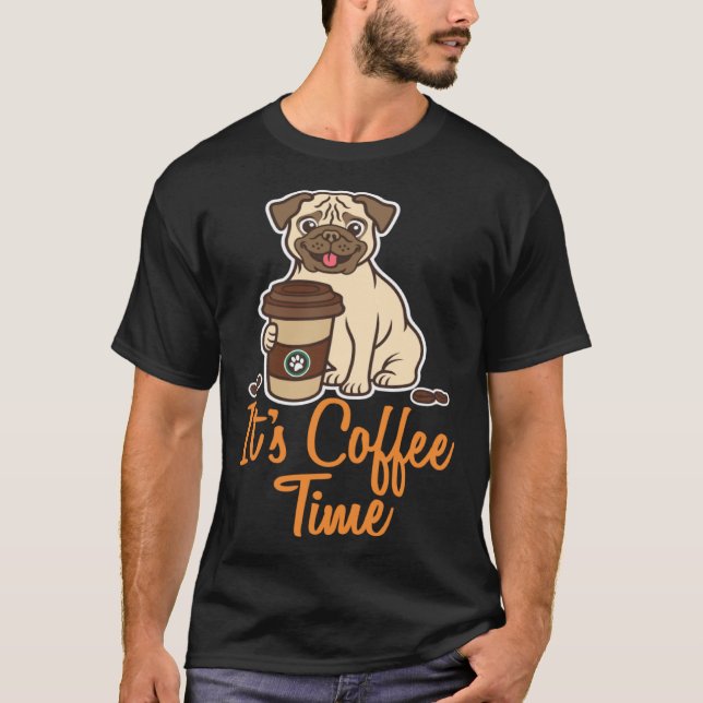 Camiseta Café Pug Perro Perro Y Café (Anverso)