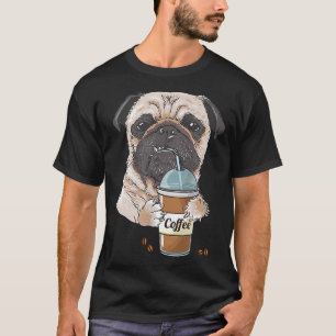 Camiseta Café Pug Y Taza Regalo Divertido Hombres Amantes S