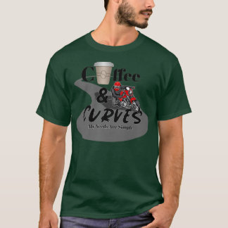 Camiseta Cafe Racer Motocicleta, Café & Curvas, Mis Necesid