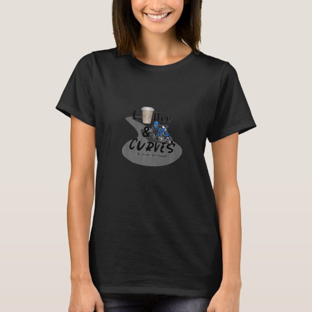 Camiseta Cafe Racer Motorcycle Coffee & Curves Mis Necesida (Anverso)