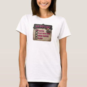 Camiseta Café Rosa Artístico JUEGA CON PERRO