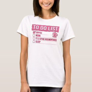 Camiseta Café Rosa DIVERTIDO TRABAJO CRIMEN REAL
