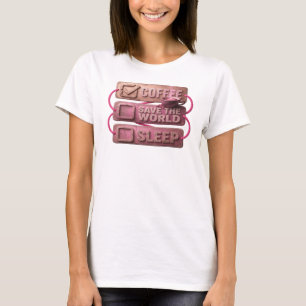 Camiseta CAFÉ ROSADO FRESCO PRIMERO SALVA MUNDO Creación pe