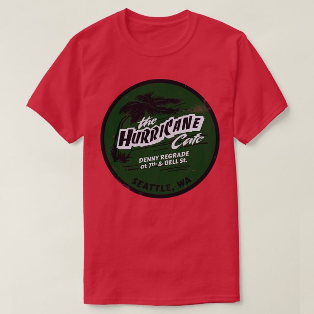 Camiseta Cafe Seattle con huracanes retro vintage (Diseño del anverso)