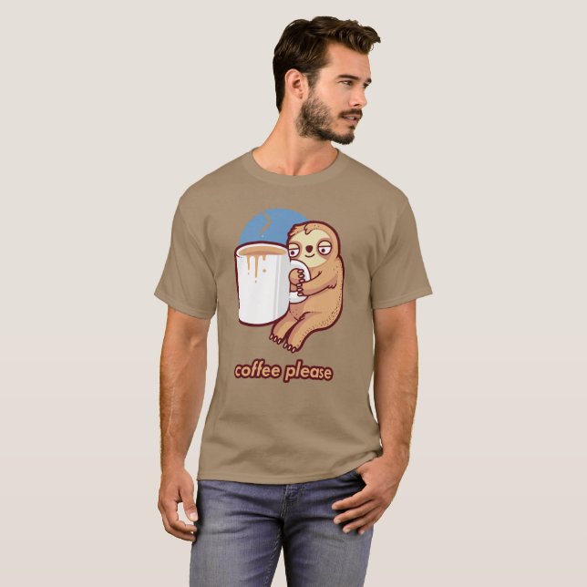 Camiseta Café Sloth, por favor (Anverso completo)