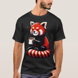 Camiseta Café Té Bebida Panda Rojo Zoo Animal Lover