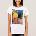 Camiseta Cafe Terrace at Night, Vincent van Gogh, 1888<br><div class="desc">Vincent Willem van Gogh (30 de marzo de 1853 a 29 de julio de 1890) fue un pintor holandés post-impresionista que figura entre las figuras más famosas e influyentes de la historia del arte occidental. En poco más de una década, creó unas 2.100 obras de arte, entre ellas unas 860...</div>