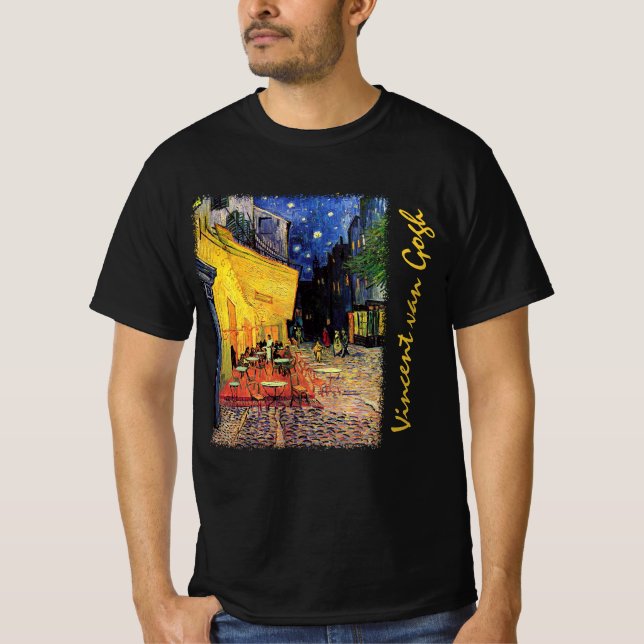 Camiseta Cafe Terrace de noche por Vincent van Gogh (Anverso)