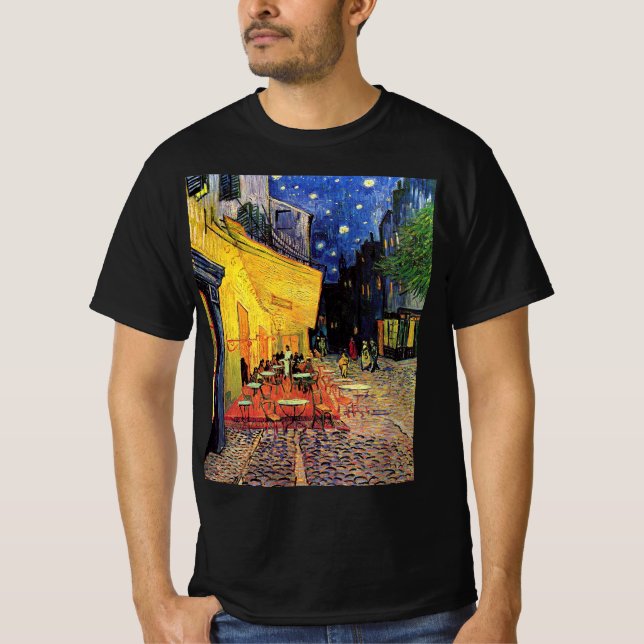 Camiseta Cafe Terrace de noche por Vincent van Gogh (Anverso)