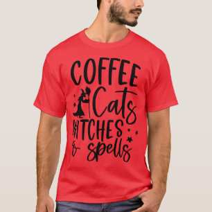 Camiseta Café Testigos de gatos y ortografía Halloween Vibe